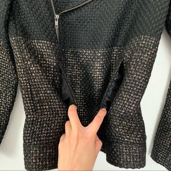RVCA Black and Gold Layla Tweed Moto Jacket - Picture 8 of 13